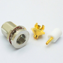 10pcs connector N female nut bulkhead semi-rigid RG402 0.141" straight 2024 - buy cheap