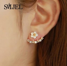 SMJEL-pendientes de flor de cerezo en forma de flor para mujer, joyería a la moda 2019, pendientes de flor de cerezo para mujer, pendientes de flor de varios ⅱ tonero S129 2024 - compra barato