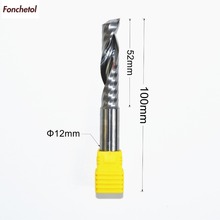 12mm*52mm-CNC solid carbide End Mill,tungsten woodworking router bit,1 Flute spiral milling cutter,MDF,acrylic,PVC,wood tool 2024 - buy cheap