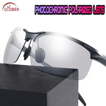 SCOBER-gafas de sol polarizadas fotocromáticas para hombre, lentes de sol polarizadas de aleación al-mg con montura sin montura UV para deportes AL aire libre 2024 - compra barato