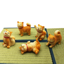 5pc Cute Akita Dog Animal Figurine Decor Miniature Resin Craft Model Ornament Mini Garden Fairy Decoration DIY Accessories 2024 - buy cheap