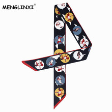 2021 Newest Scarf Horse Print Women Silk Scarf Handle Bag Ribbons Female Head Scarf Small Female Tie Long Scarves & Wraps C28 2024 - buy cheap