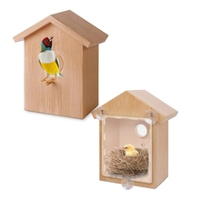 Casa de pássaro nest criativo de plástico para parede, utensílios de decoração ao ar livre 2024 - compre barato