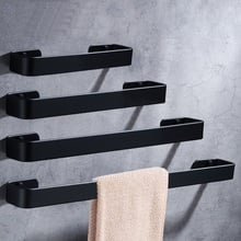 Square Towel Bar Black Space Aluminum Wall Mounted Washroom Single Towel Rack Hanging Holder Accessories Bathroom Towel Holder 2024 - buy cheap