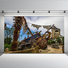 Фотофон Mehofoto с изображением Карибского пирата корабля на день рождения для детской тематической вечеринки фон для фотобудки студия компьютерная печать 2024 - купить недорого