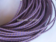 DIY 3mm 50meter purple braid leather cord jewelry cord No-1394 2024 - buy cheap