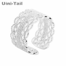 Uini-Tail hot new 925 sterling silver openwork lace opening ring Korean fashion sweet personality sexy high quality jewelry 2024 - buy cheap