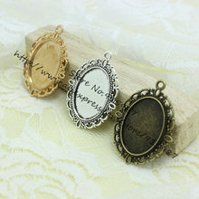 Sweet Bell Free Shipping  20pcs/lot  Three Colors Tone Oval filigree  Frame Cameo Settings 30*40mm (Fit 18*25mm)  6C1046 2024 - buy cheap