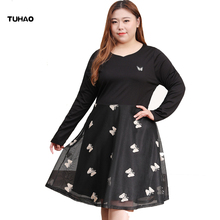 TUHAO  Spring RUNWAY Dress Vestido Embroidery Gauze Women's Dresses Large Size 10XL 8XL 6XL Woman Elegant Office Dress MSFS 2024 - buy cheap
