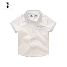 Kung Fu Ant 2019 New Arrival Summer Casual Short Sleeve Baby Shirt Turn-Down Collar Cotton Boys Shirt Soild White School Shirts 2024 - buy cheap