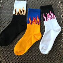 Men's Socks Flame Black White Yellow Fire Cotton Socks Unisex Novelty Hip Hop Harajuku Skateboard Street Socks Classic Fashion 2024 - buy cheap
