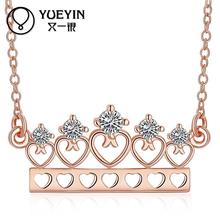 2016 Nuevo collar de oro palteado colgantes para mujeres joyería antialérgico libre collar de cristal de circón para damas N129-B 2024 - compra barato