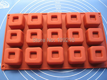 wholesale!! 1pcs 15-Holes Concave Square Good Quality 100% Food Grade Silicone Cake/Chocolate/Pudding/Jelly Bakeware DIY mold 2024 - buy cheap