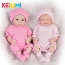 Mini 11 InchFull Silicone Vinyl Reborn Baby Girl Doll Look Like Boneca Reborn Twins Opens Or Close Eyes For kids Bedtime Partner 2024 - buy cheap