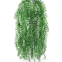 Artificial Flowers Rattan 55cm Fake Leaves Wall Hanging Green Rattan for Home Garden Decoration Green Willow Leaves Vine plants 2024 - buy cheap