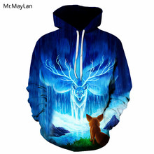 Cool 3D Print Horned Fox Jacket Men/Women Hipster Hiphop Hoodies Streetwear Hoodies Pullover Hat Sweatshirts Boys Coat Clothes 2024 - buy cheap