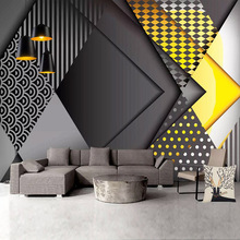 Papel de parede 3d de polígono, moderna, geométrica, adesivo à prova d'água, para sala de estar, quarto, criativo 2024 - compre barato