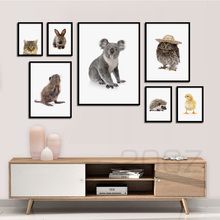 Rabbit Owl Cat Hedgehog Koala Chick Animal Nordic Posters and Prints Wall Art Canvas Painting Wall Pictures Baby Kids Room Decor 2024 - buy cheap