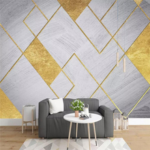 Decorative wallpaper series Nordic simple individual style retro abstract geometry golden TV background wall 2024 - buy cheap