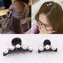 New Fashion Big/Small Crab Hair Claws Sweet Crystal Pearl Hairpins Lady Headwear Girls Hair Accessories Women Elastic Barrette 2024 - buy cheap