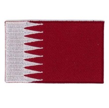 2.5" Qatar Flag Embroidery Patch Made by Twill with Flat Broder and Iron On Backing free shipping by Post 2024 - buy cheap