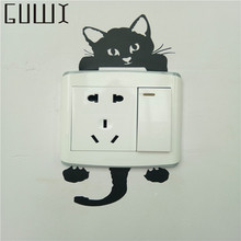 Cute Funny Cat Switch Stickers Home Decoration Wall Decals Mural art posters vinyl Diy Adesivos de Paredes 2024 - buy cheap