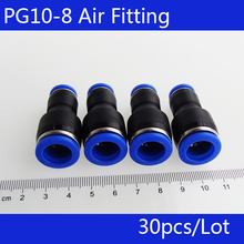 High Quality 30pcs Unequal Diameter Air Tube Fitting Straight Union  PG10-8, One Touch Push In Pneumatic Fitting Connectors 2024 - buy cheap
