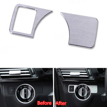 2Pcs Aluminum Car Front Head Light Lamp Switch Cover Trim Sticker for Mercedes Benz A B C E Class GLK GL ML CLS Styling Sequins 2024 - buy cheap