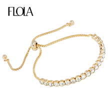 Pulseras de cristal dorado de diseño Simple para mujer, brazalete de cadena dorada, regalo de joyería, brtk04 2024 - compra barato