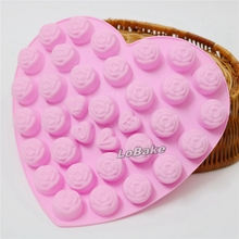 Latest 30 rose heart LOVE silicone cake mold Chocolate Fondant Jelly Cookie Muffin ice Flexible silicon moulds for sugarcraft 2024 - buy cheap