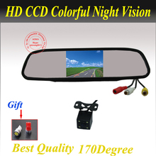Espejo retrovisor LCD TFT de 4,3 pulgadas para coche, Monitor de vista trasera para aparcamiento + visión nocturna, cámara de marcha atrás de coche, envío gratis 2024 - compra barato