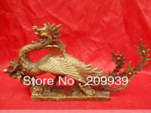 Chinese Brass Sculpture Phoenix Feng shui Statue 25cm 2024 - buy cheap
