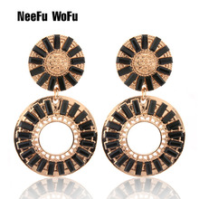 NeeFu WoFu-pendientes de cristal de marca para mujer, charm colgante, Brinco, accesorios para oreja de Navidad, Oorbellen 2024 - compra barato