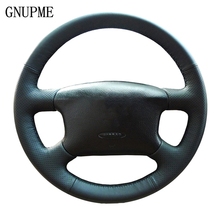 GNUPME Hand-stitched Black Genuine Leather Car Steering Wheel Cover for Volkswagen Skoda Octavia 1999-2005 Passat B5 VW Golf 4 2024 - buy cheap