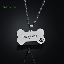 Nextvance Custom Personalized Name Date Pendant Necklaces Stainless Steel Cute Bone Anti-lost Necklace Dog Tags Jewelry 2024 - buy cheap