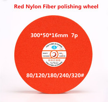 Roda abrasiva de metal vermelho, não tecido, roda de polimento, disco abrasivo, 300*16*50mm, 7p, grânulos de 80-320graus 2024 - compre barato