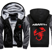 Abarth-Sudadera con capucha para hombre, chaqueta con estampado de logotipo de coche, abrigo informal de algodón grueso y cálido con cremallera, chándal raglán, Invierno 2024 - compra barato