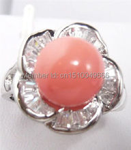 FREE SHIPPING >>>Charming!Pink Coral SHELL Pearl Ring 7 8 9 2024 - buy cheap