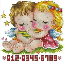 Gold Collection Lovely Counted Cross Stitch Kit Korean Cuties Angel Love Little Boy and Girl SO 2024 - buy cheap