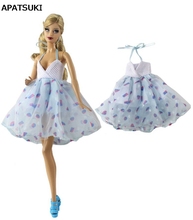 Синее праздничное платье Модная Одежда для кукол Барби наряды для кукольного домика Барби 1/6 аксессуары для кукол детская игрушка 2024 - купить недорого