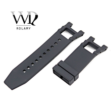 Rolamy 28mm Wholesale New Style Black Strap Waterproof Rubber Replacement Watch Band Belt Special Popular 2024 - buy cheap