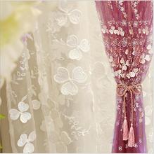 High Quality stereoscopic Embroidered White purple Tulle Curtains for Living Room Window Curtains Bedroom Sheer Voile Drapes 2024 - buy cheap