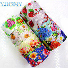 YJHSMY H-17519-697,10 yards,25 mm flower Ribbon Thermal transfer Printed grosgrain Wedding DIY Accessories materials gift wrap 2024 - buy cheap