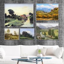 Home Decoration Print Canvas Wall Art Picture Paintings Horizontal Rectangle Towering trees Forest oil painting 2024 - buy cheap