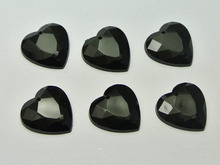 Cuentas para coser diamantes de imitación de 16mm, cuentas para coser, corazón facetado, acrílico, Parte posterior plana, color negro, 100 2024 - compra barato