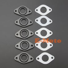 Coletor de entrada de carburador para motocicleta, 5 conjuntos de 90cc, 110cc, 125cc, pit dirt bike, coletor de borracha e vedação de 20mm 2024 - compre barato