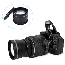 Lente teleobjetivo profesional 2.0X + paño de limpieza para Canon Nikon Sony Pentax 58mm 2024 - compra barato