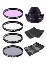 Kit de filtros de cámara de densidad neutra UV + CPL + FLD + ND4, vidrio óptico de 52mm para Canon, Nikon, Sony, Fuji DSLR, cubierta de lente y regalos 2024 - compra barato