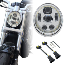 Haste v para montagem de farol de motocicleta, luzes led drl halo 60w, luz diurna para vhaste vrscf, vrsc, vrscr 2002-2017 2024 - compre barato