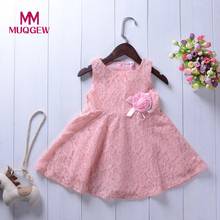 MUQGEW girls dresses 2018 Children Sleeveless Lace and Flowers Kids Clothes Princess Dress vestido menina vermelho infantil 2024 - buy cheap